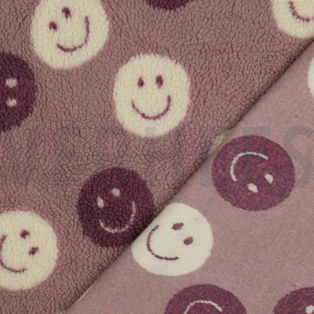 TEDDY JACQUARD HAPPY FACES MAUVE #4