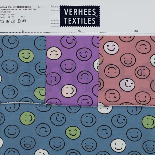 JERSEY GLOW IN THE DARK SMILEYS ROUGE #7