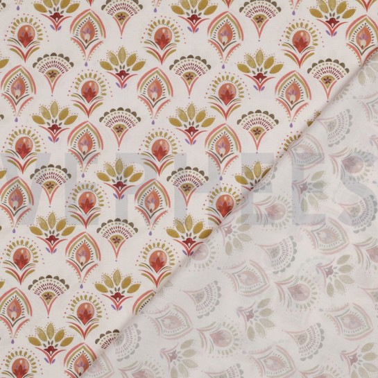 FINE POPLIN DIGITAL FLOWERS OFFWHITE #7