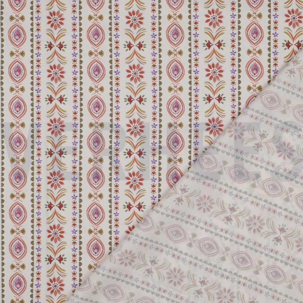 FINE POPLIN DIGITAL FLOWERS OFF-WHITE #4