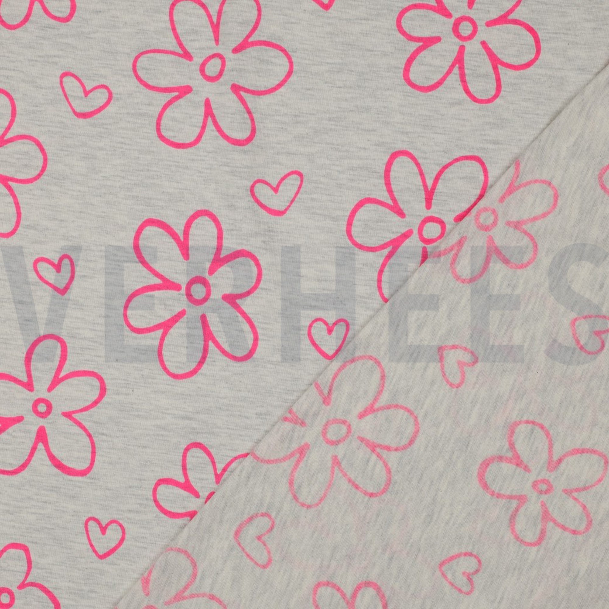 JERSEY MELANGE NEON FLOWERS ECRU (high resolution) #4