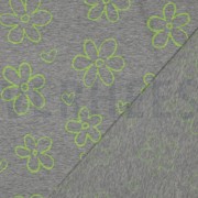 JERSEY MELANGE NEON FLOWERS LIGHT GREY (thumbnail) #4