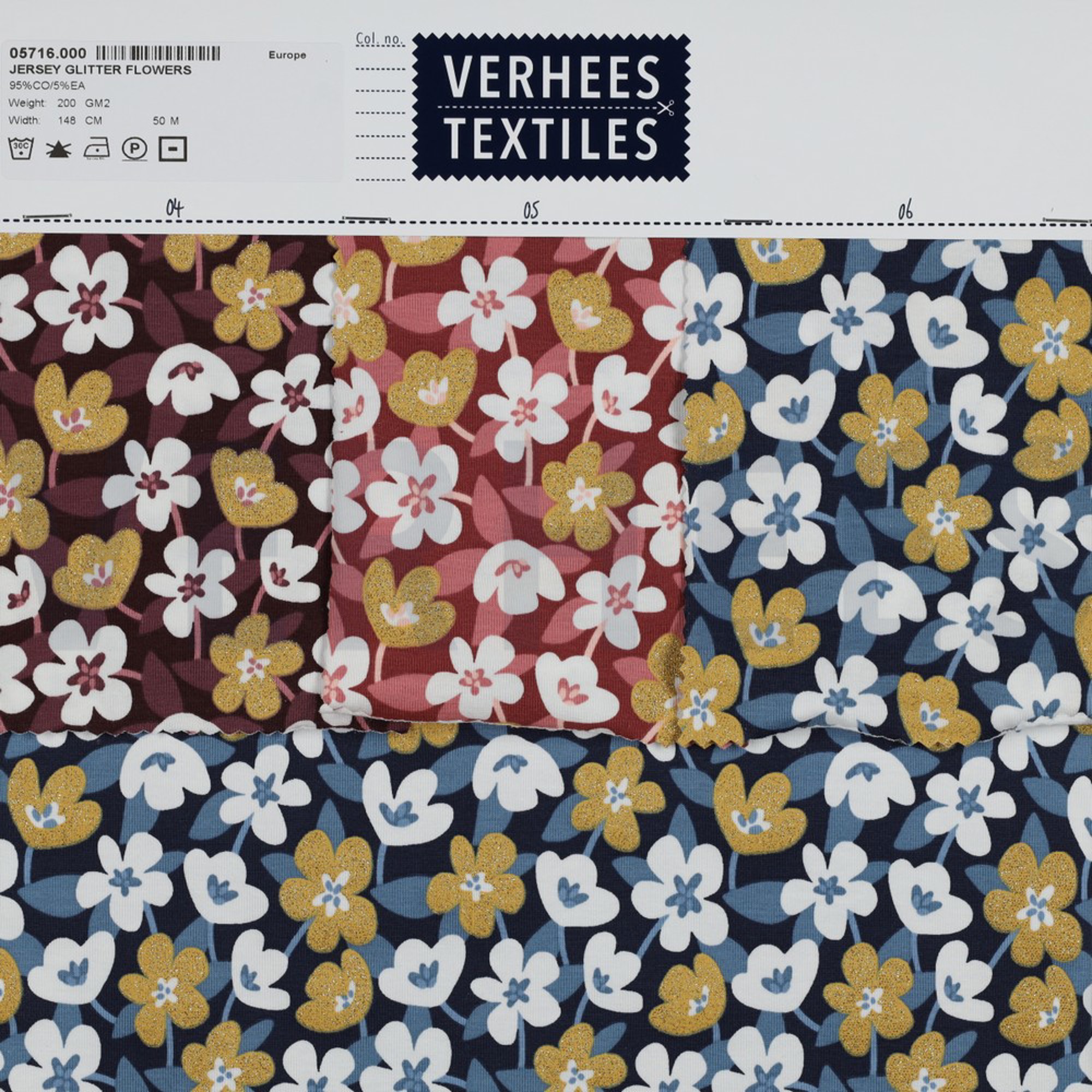 JERSEY GLITTER FLOWERS WINE RED (high resolution) #4