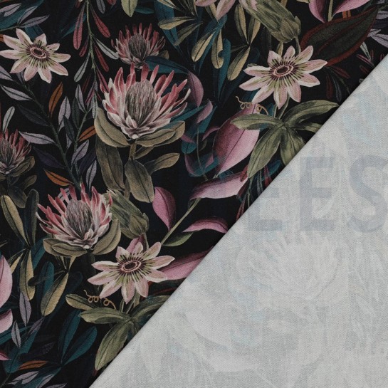 CANVAS DIGITAL FLOWERS BLACK #7