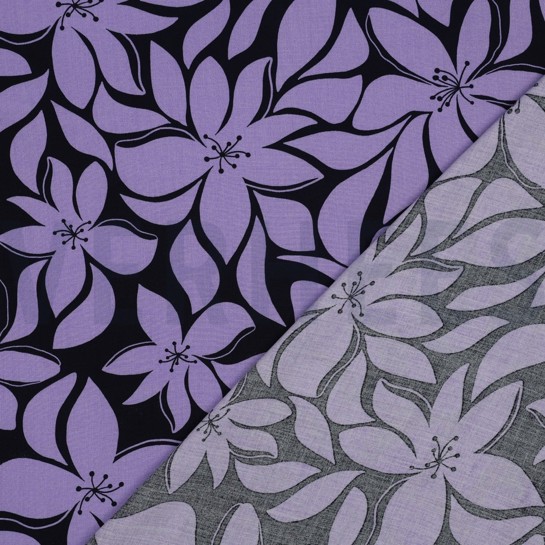 VISCOSE RADIANCE FLOWERS NAVY/ LILAC #7