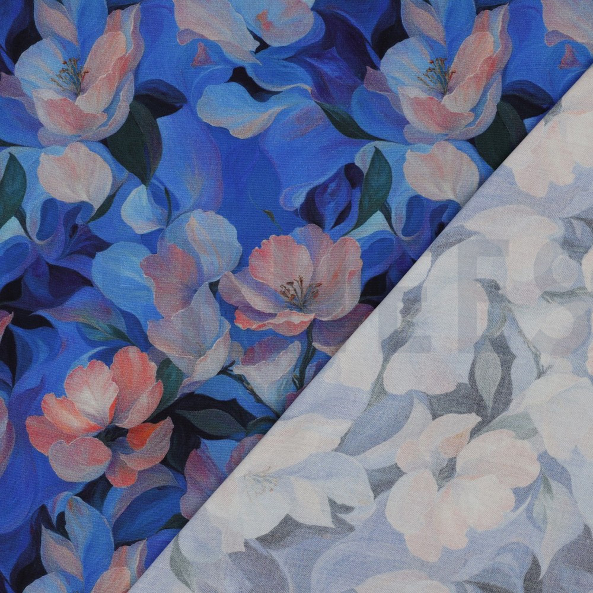 VISCOSE STRETCH DIGITAL FLOWERS BLUE (high resolution) #4