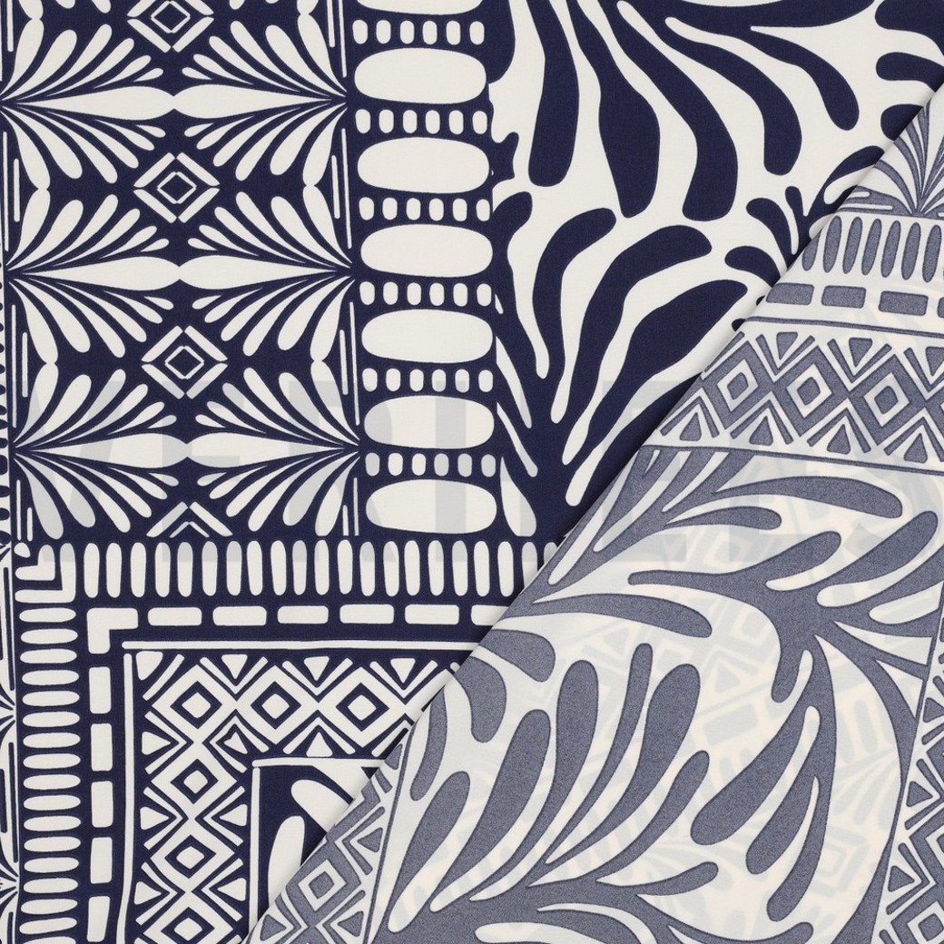 MAGNOLIA STRETCH PATCHWORK NAVY #4