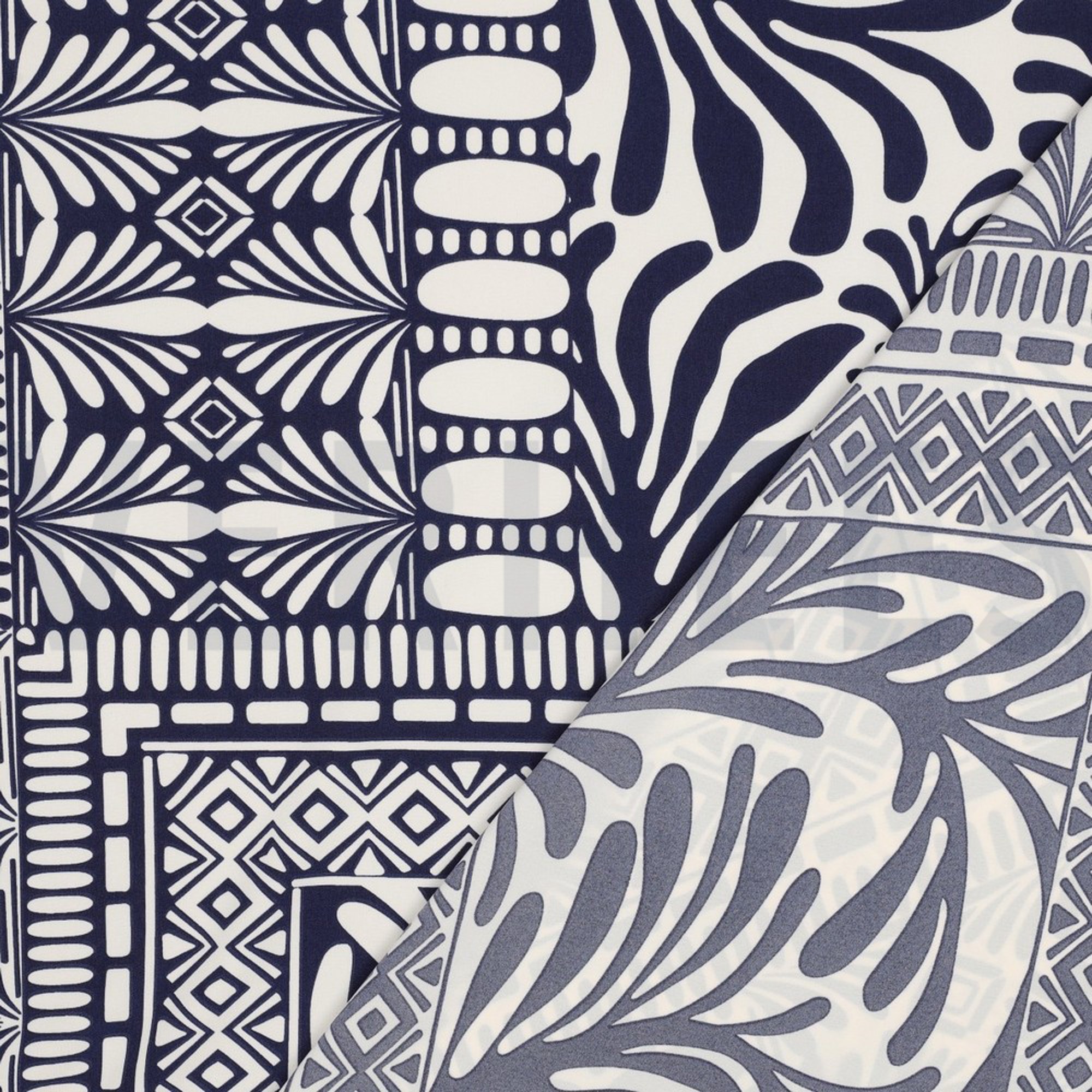 MAGNOLIA STRETCH PATCHWORK NAVY (high resolution) #4