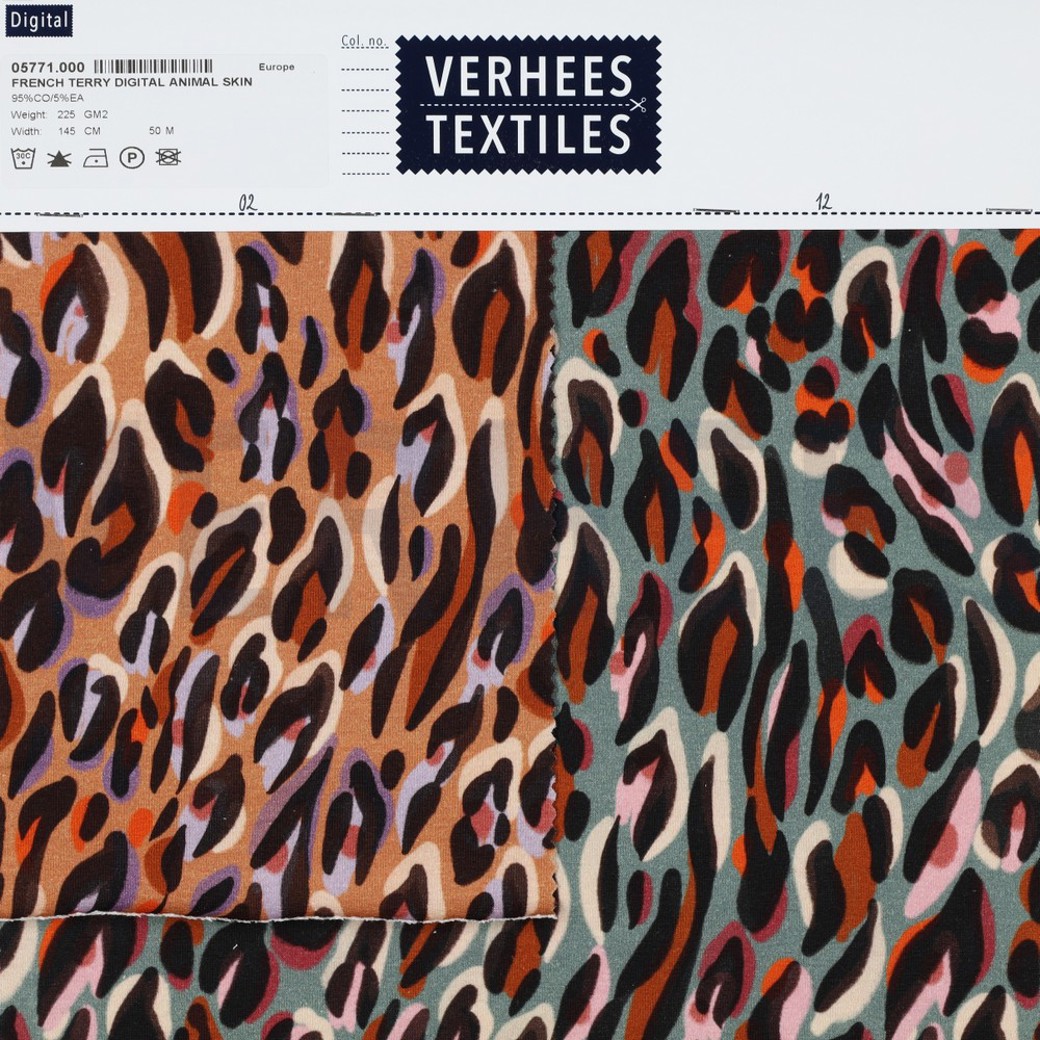 FRENCH TERRY DIGITAL ANIMAL SKIN CINNAMON #4