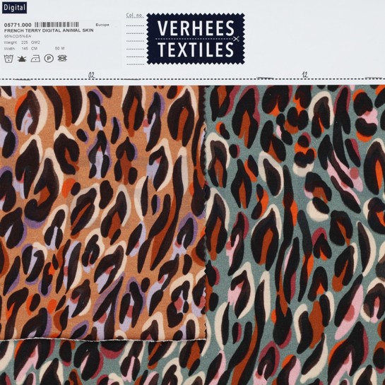 FRENCH TERRY DIGITAL ANIMAL SKIN CINNAMON #7