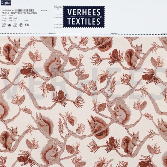 FRENCH TERRY DIGITAL SQUIRRELS ECRU #7