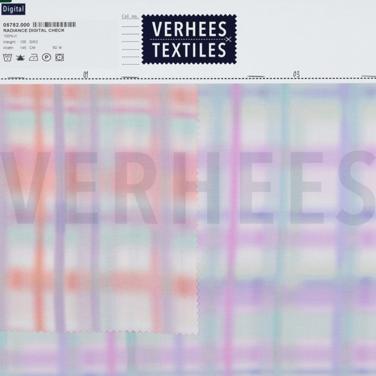 VISCOSE RADIANCE DIGITAL CHECKS PEACH #7