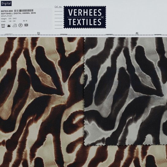 SOFTSHELL DIGITAAL DIERENHUID LICHTGRIJS #7