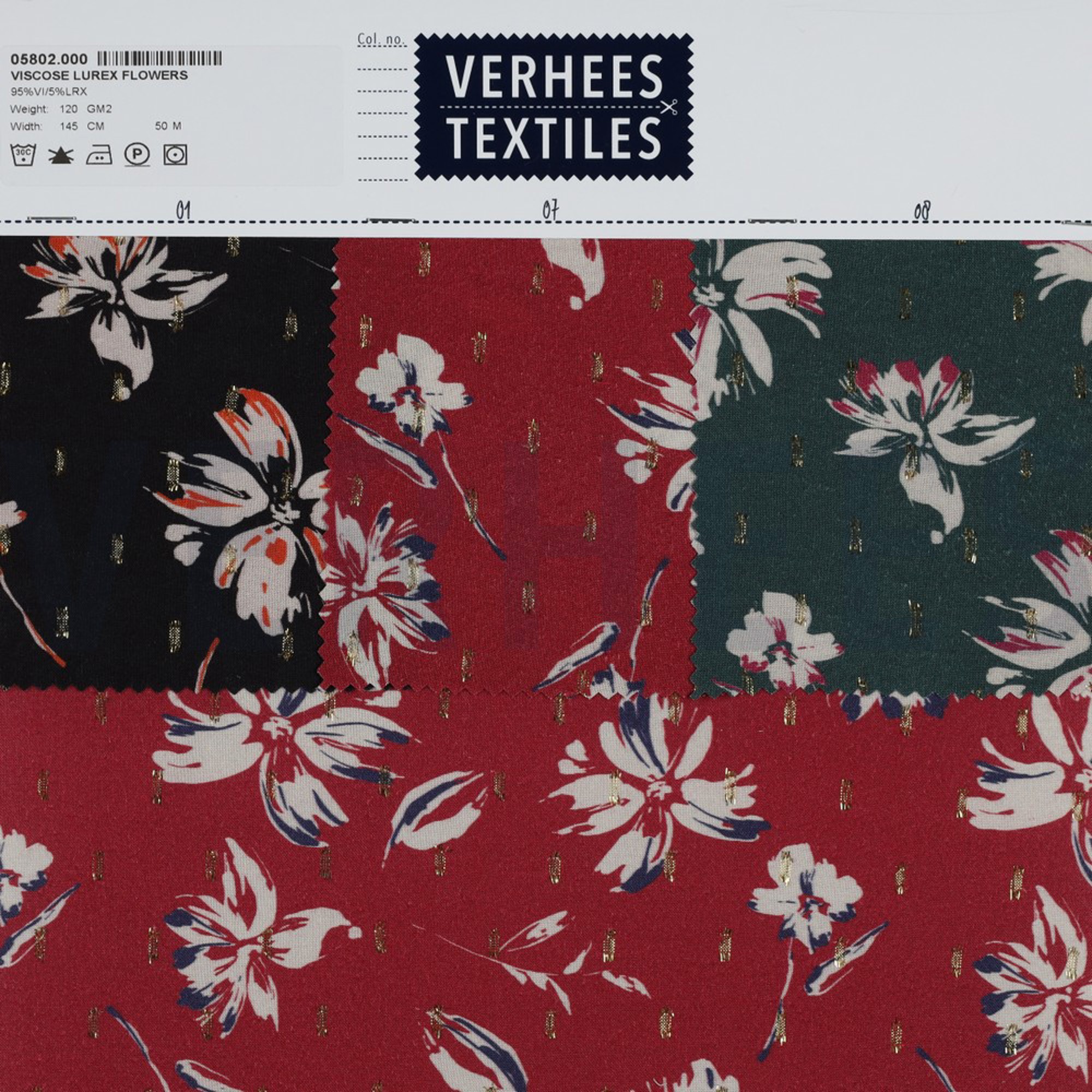 VISCOSE LUREX FLOWERS ROSSO RED (high resolution) #4