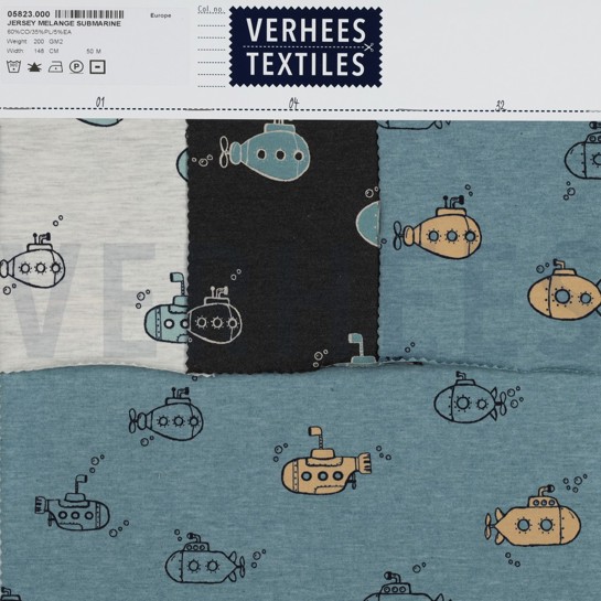 JERSEY MELANGE U-BOOT RAUCHBLAU #7