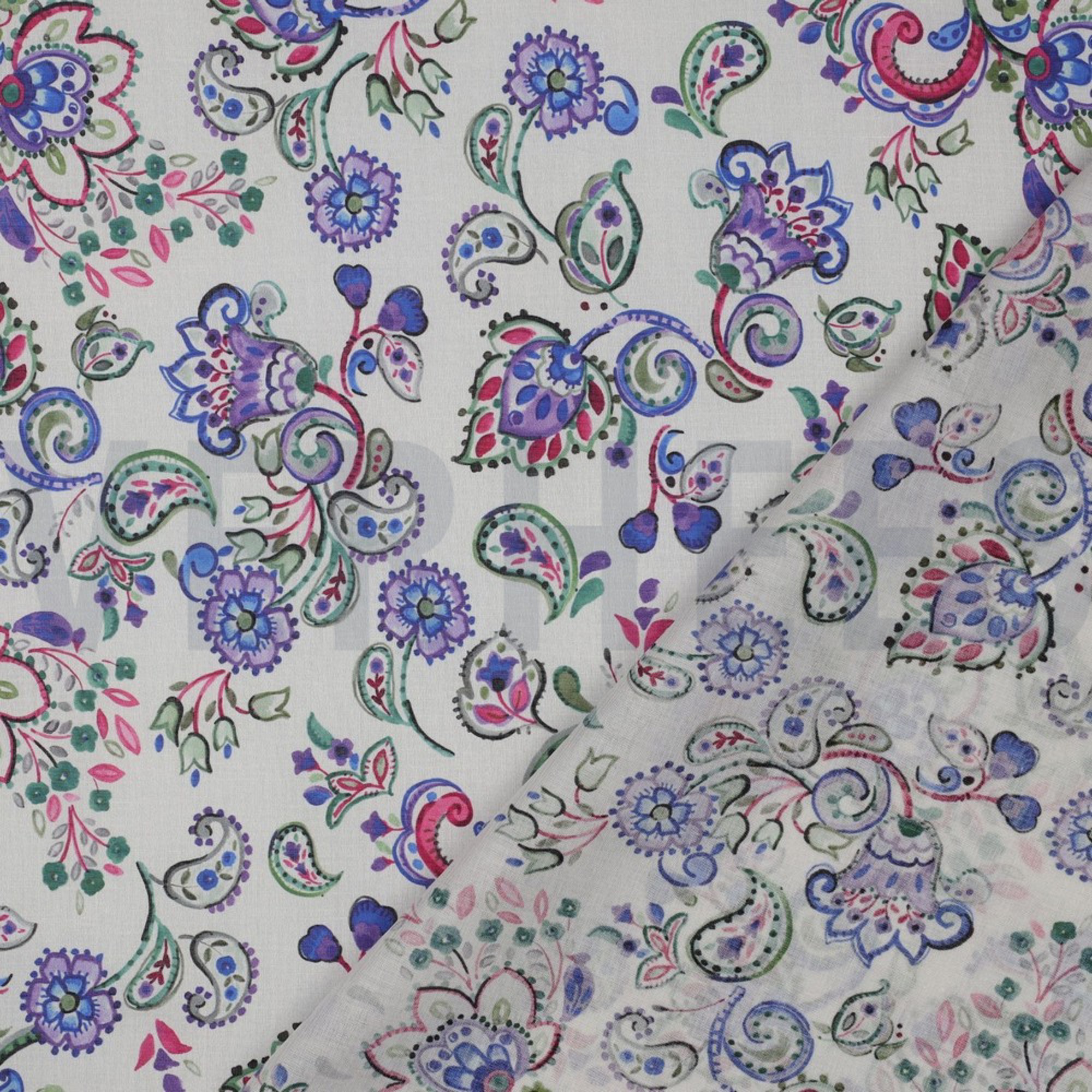 COTTON VOILE DIGITAL FLOWERS OFF-WHITE (high resolution) #4