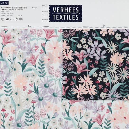 JERSEY DIGITAL BLUMEN MARINEBLAU #7