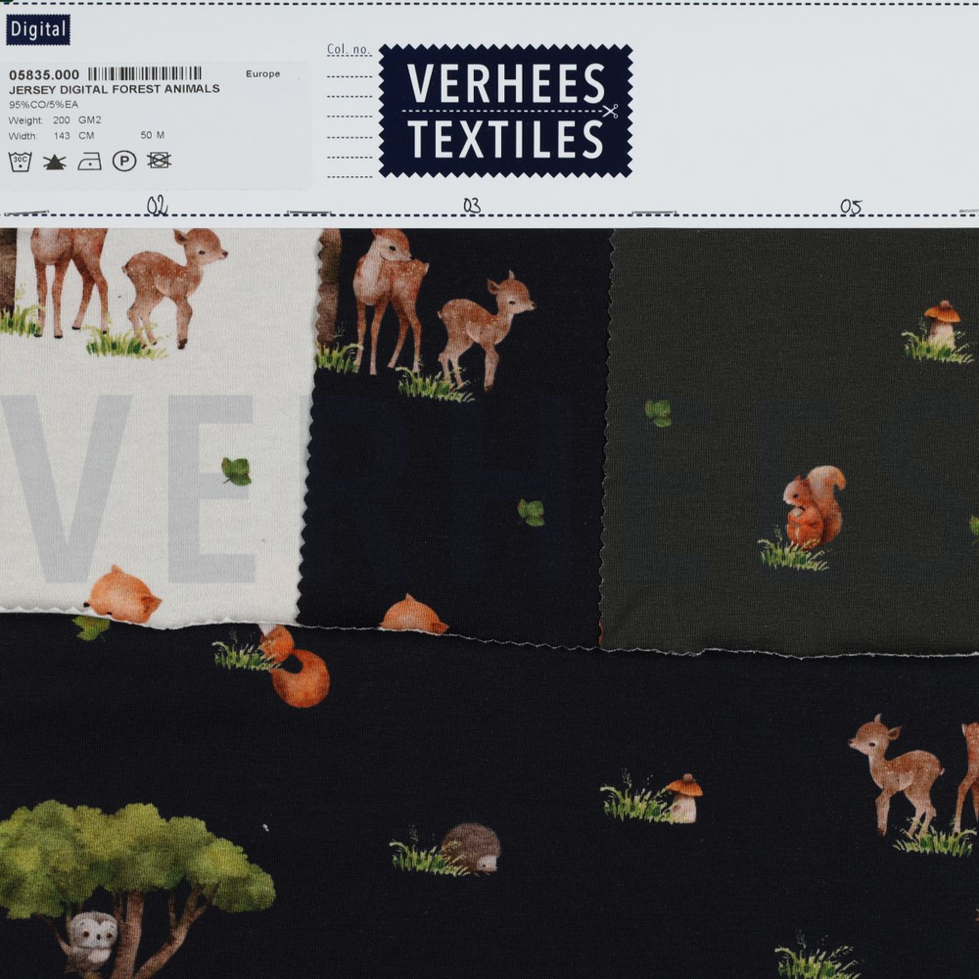 JERSEY DIGITAL FOREST ANIMALS ARMY GREEN (high resolution) #4