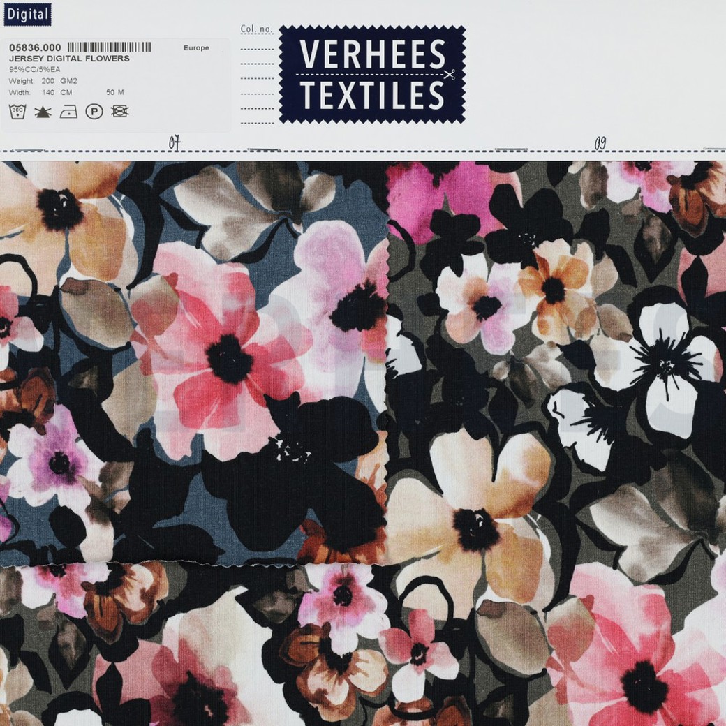 JERSEY DIGITAL FLOWERS JEANS #4