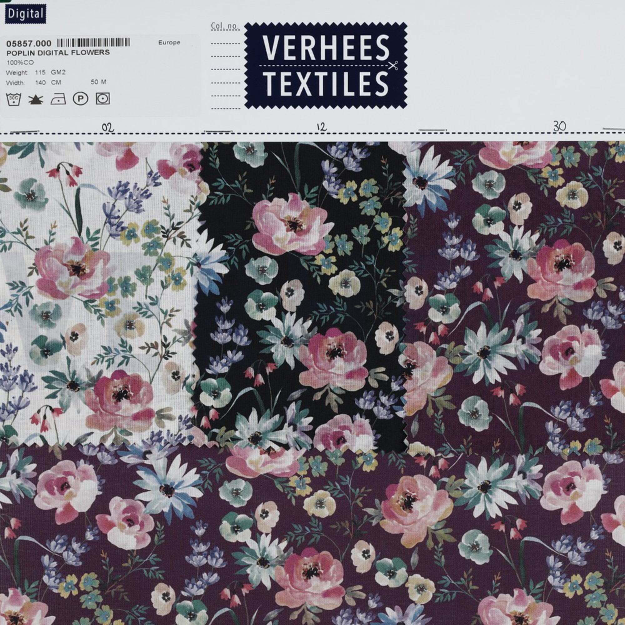 POPLIN DIGITAL FLOWERS DARK PURPLE (high resolution) #4