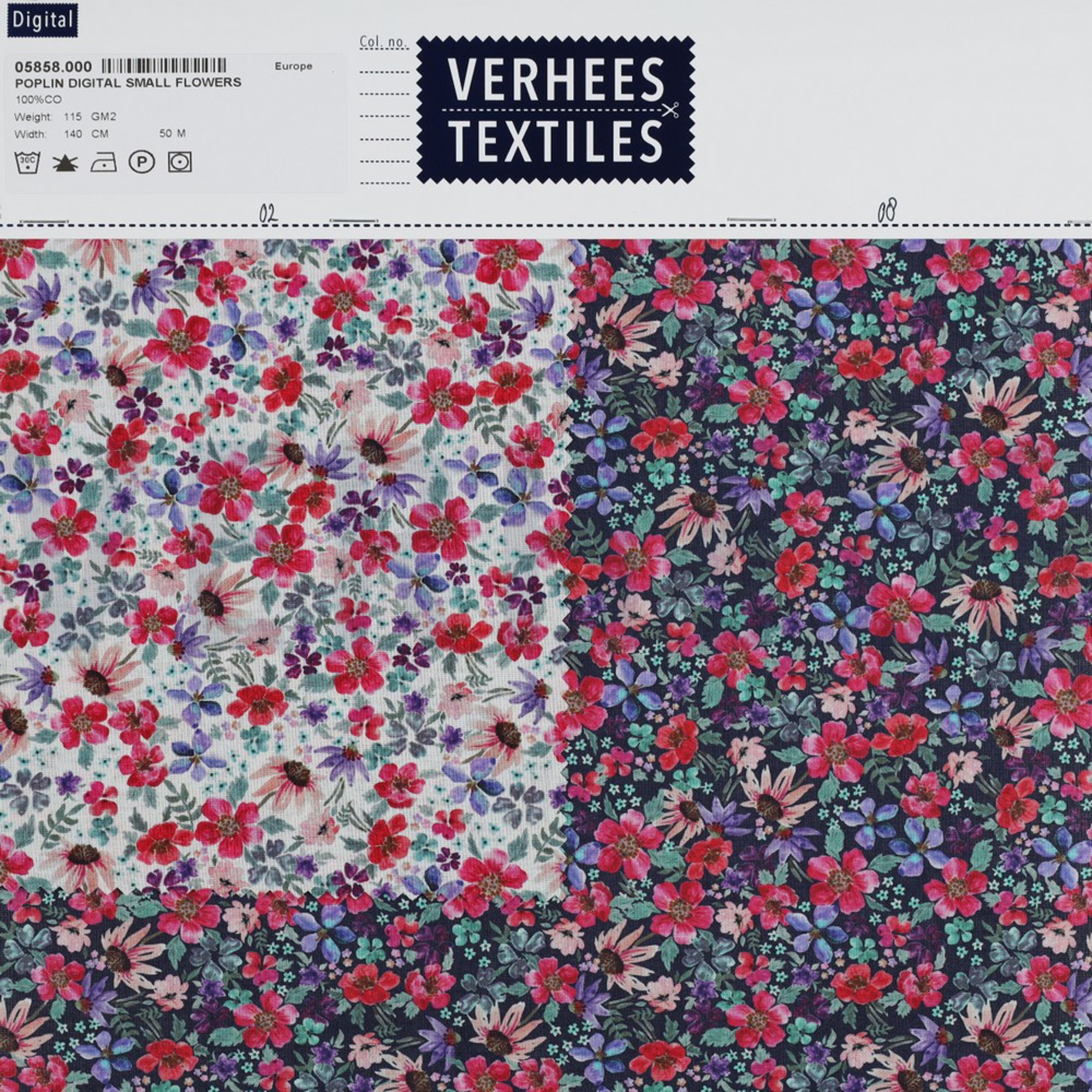 POPLIN DIGITAL SMALL FLOWERS NAVY (high resolution) #4