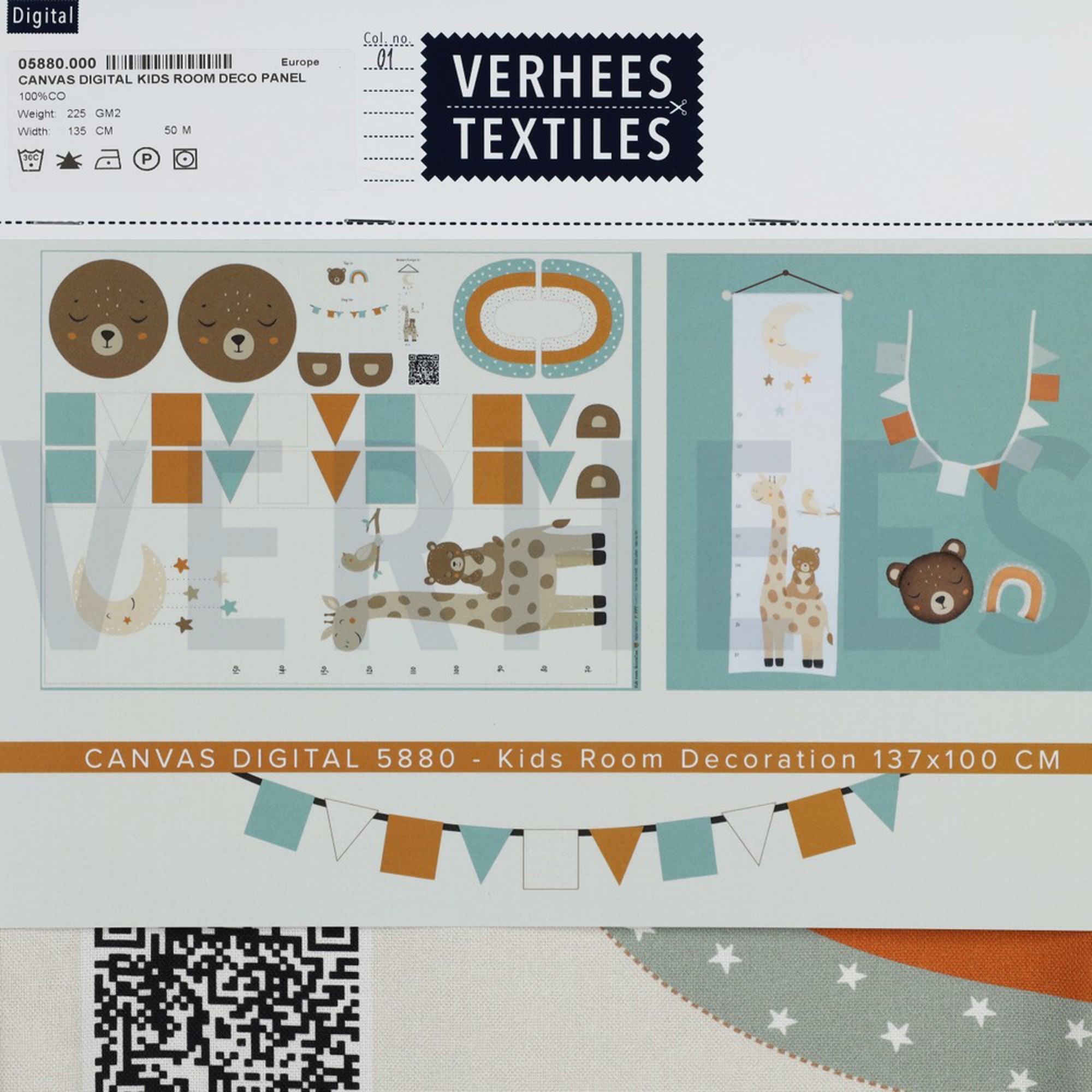 CANVAS DIGITAL KIDS ROOM DECO PANEL LINEN LOOK (high resolution) #4