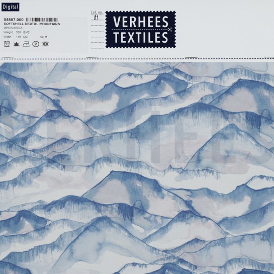 SOFTSHELL DIGITAL MOUNTAINS WHITE / LIGHT BLUE #7