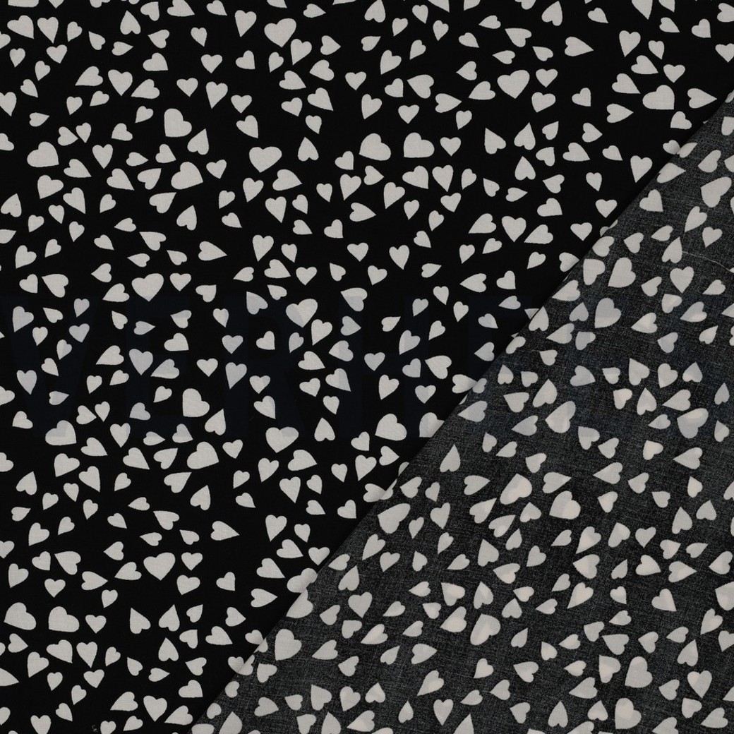LENZING™ ECOVERO™ HEARTS BLACK #4