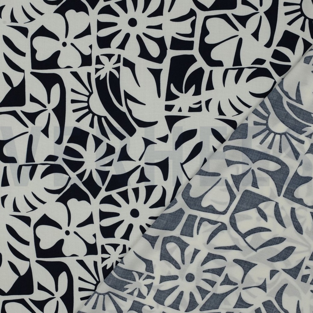 LENZING™ ECOVERO™ GEOMETRIC NAVY #4