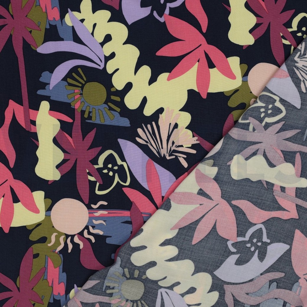 LENZING™ ECOVERO™ FLOWERS NAVY #4
