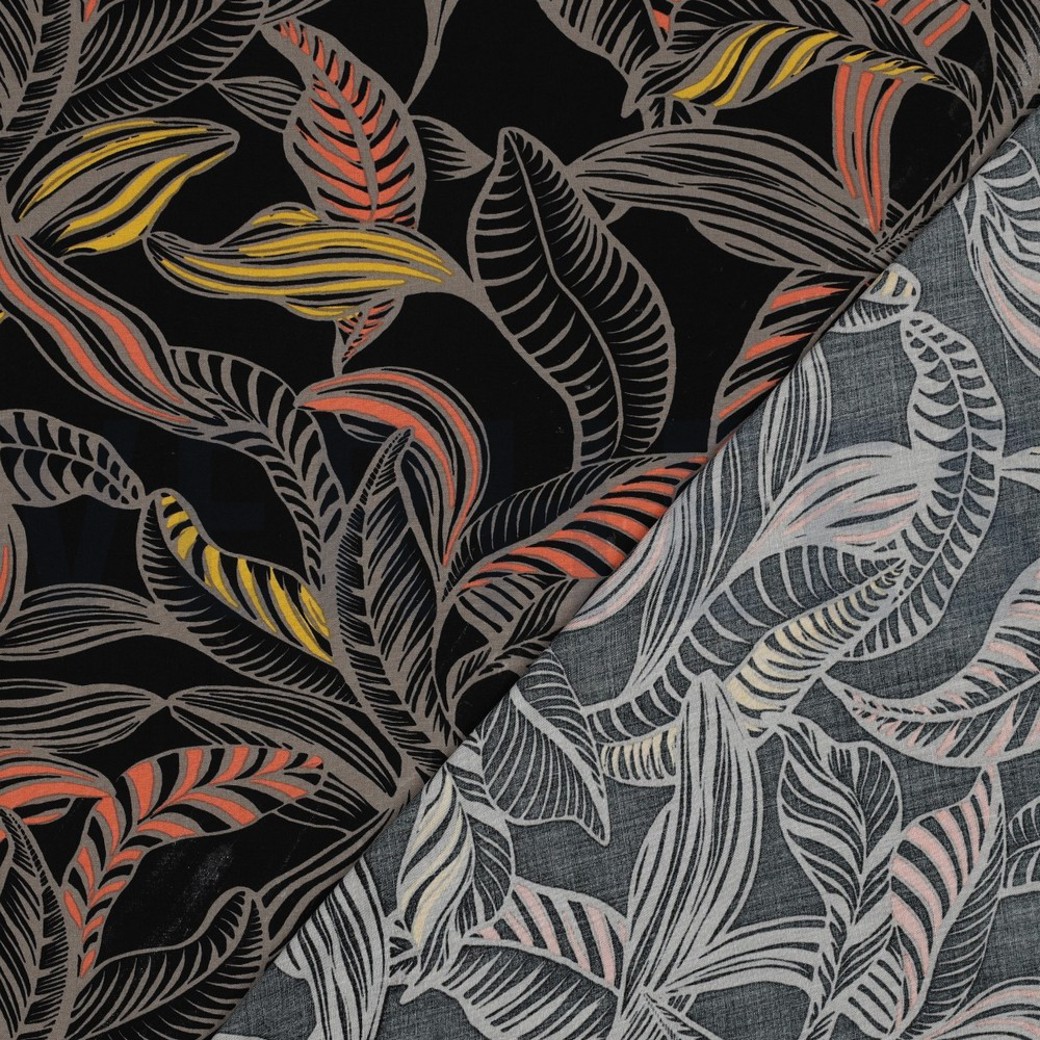 LENZING™ ECOVERO™ LEAVES BLACK #4