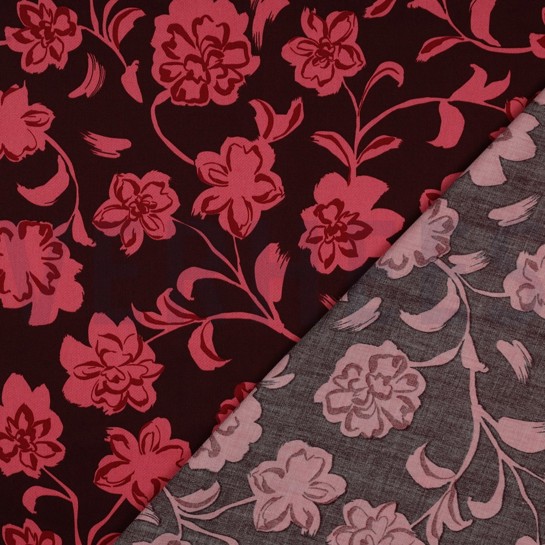 COTTON SATIN FLOWERS BORDEAUX #7