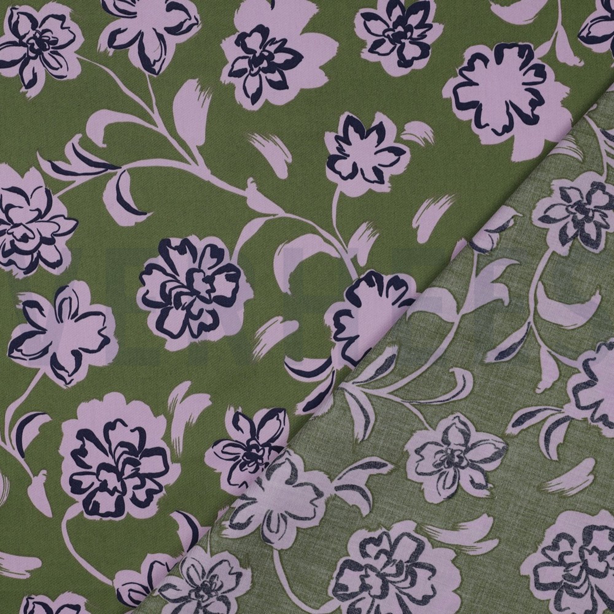 COTTON SATIN FLOWERS ARMY GREEN (high resolution) #4