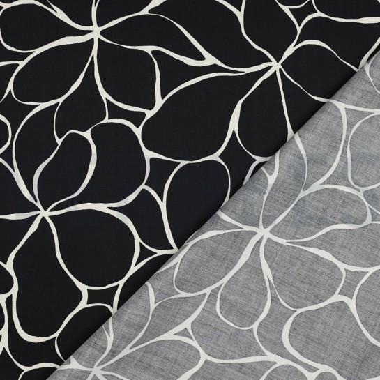 COTTON SATIN FLOWERS BLACK #7