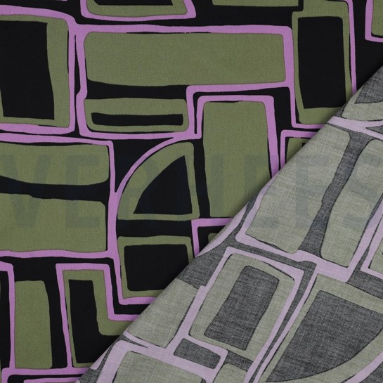 COTTON SATIN GEOMETRIC BLACK #7