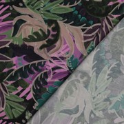 COTTON VISCOSE DIGITAL LEAVES PURPLE/ GREEN (thumbnail) #4