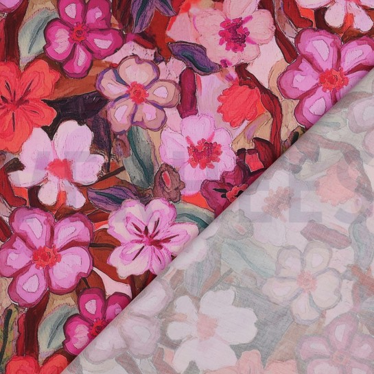 COTTON SATIN DIGITAL FLOWERS FUCHSIA #7