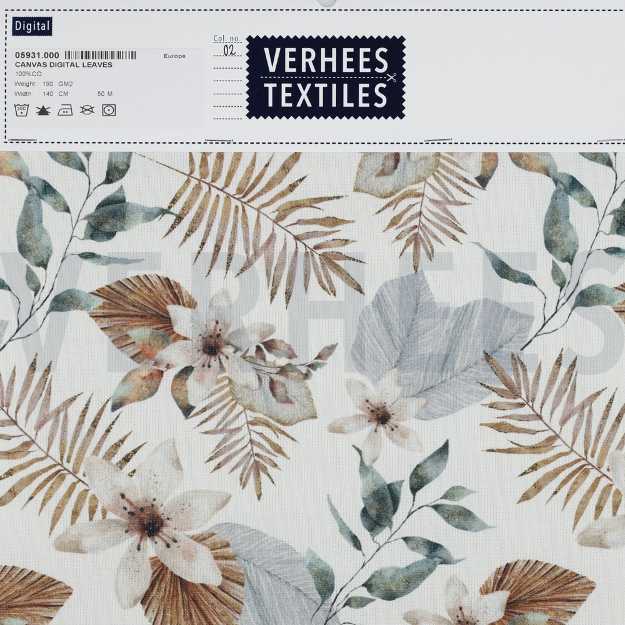 CANVAS DIGITAL LEAVES WHITE (high resolution) #4