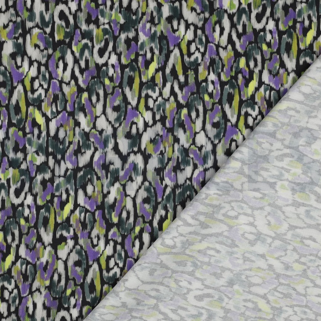 COTTON SATIN DIGITAL ANIMAL SKIN BLACK #4