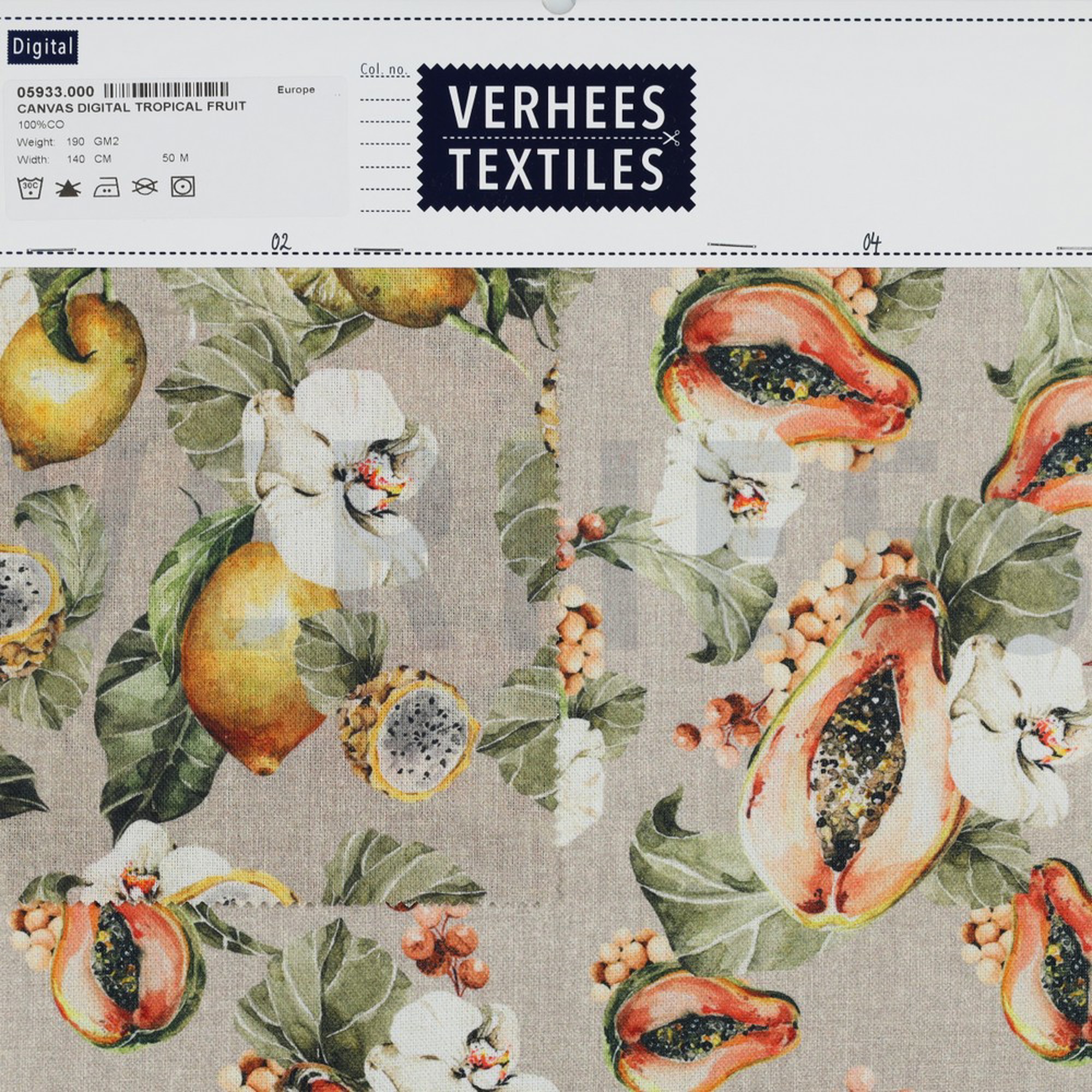 CANVAS DIGITAL TROPICAL FRUIT LINEN PEACH (high resolution) #4