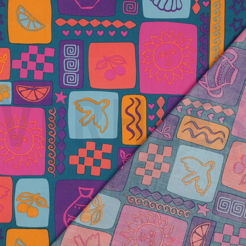 FINE POPLIN SUMMER PATCHWORK PETROL #4