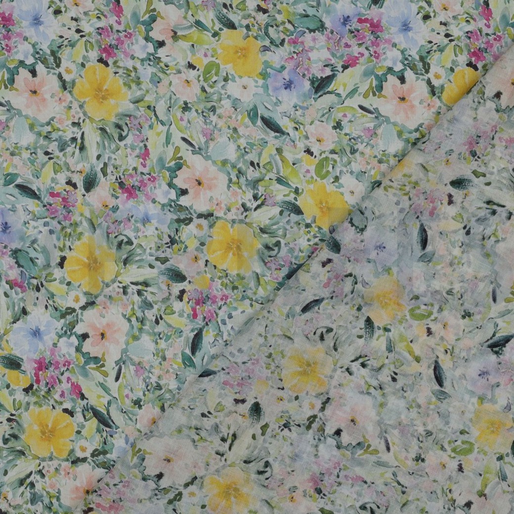 COTTON VOILE DIGITAL FLOWERS MULTICOLOUR #4