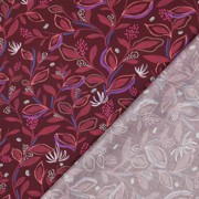 FINE POPLIN DIGITAL LEAVES BORDEAUX (thumbnail) #4