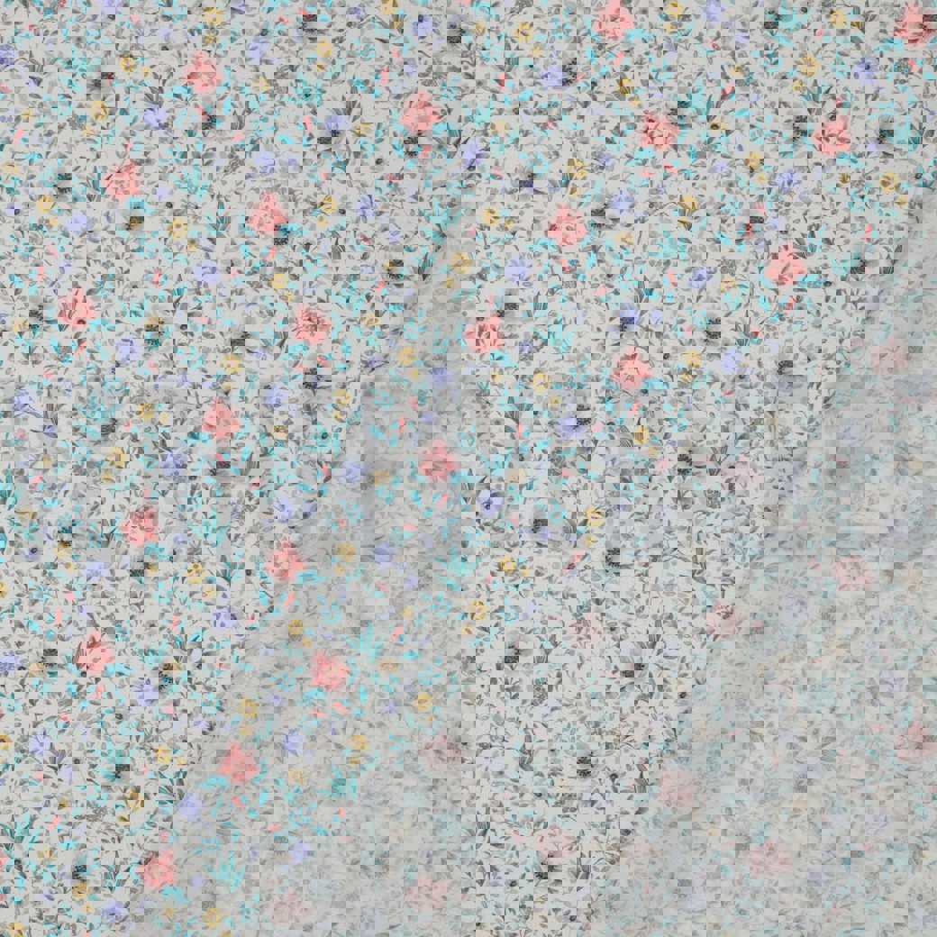 FINE POPLIN DIGITAL FLOWERS OFF-WHITE #4