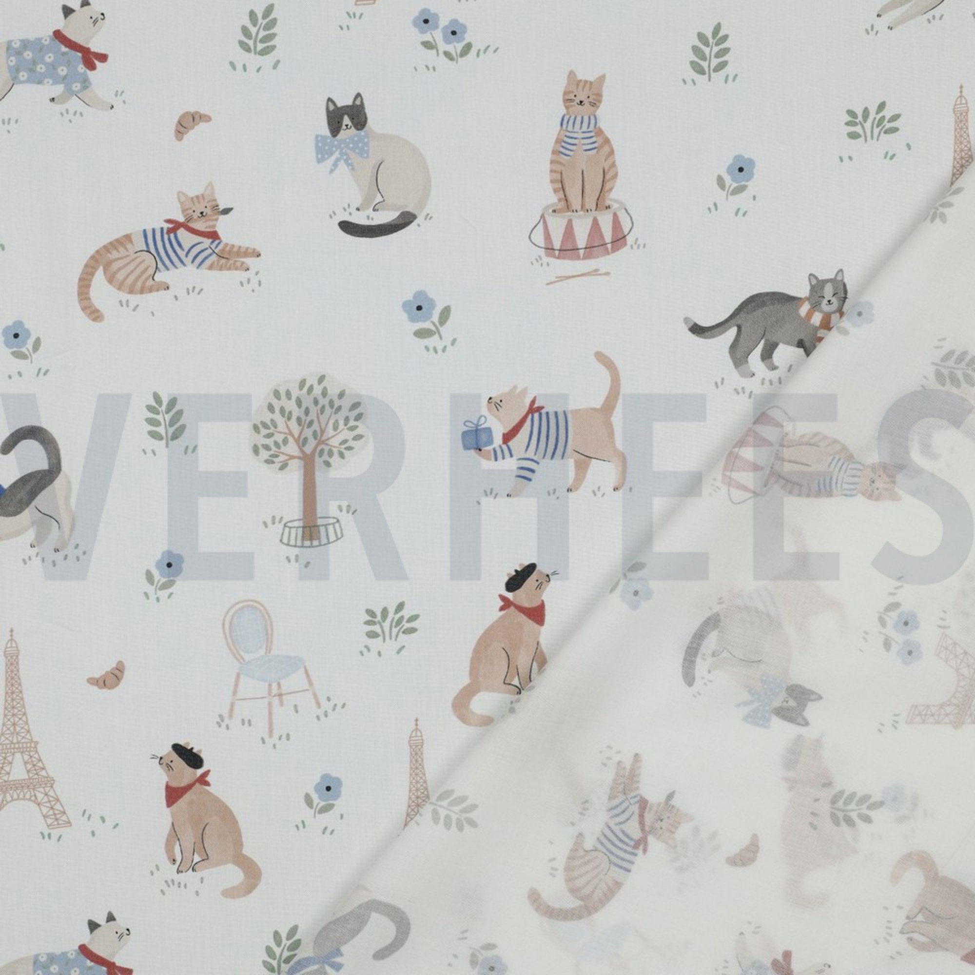 FINE POPLIN DIGITAL VIVE LA FRANCE WHITE (high resolution) #4
