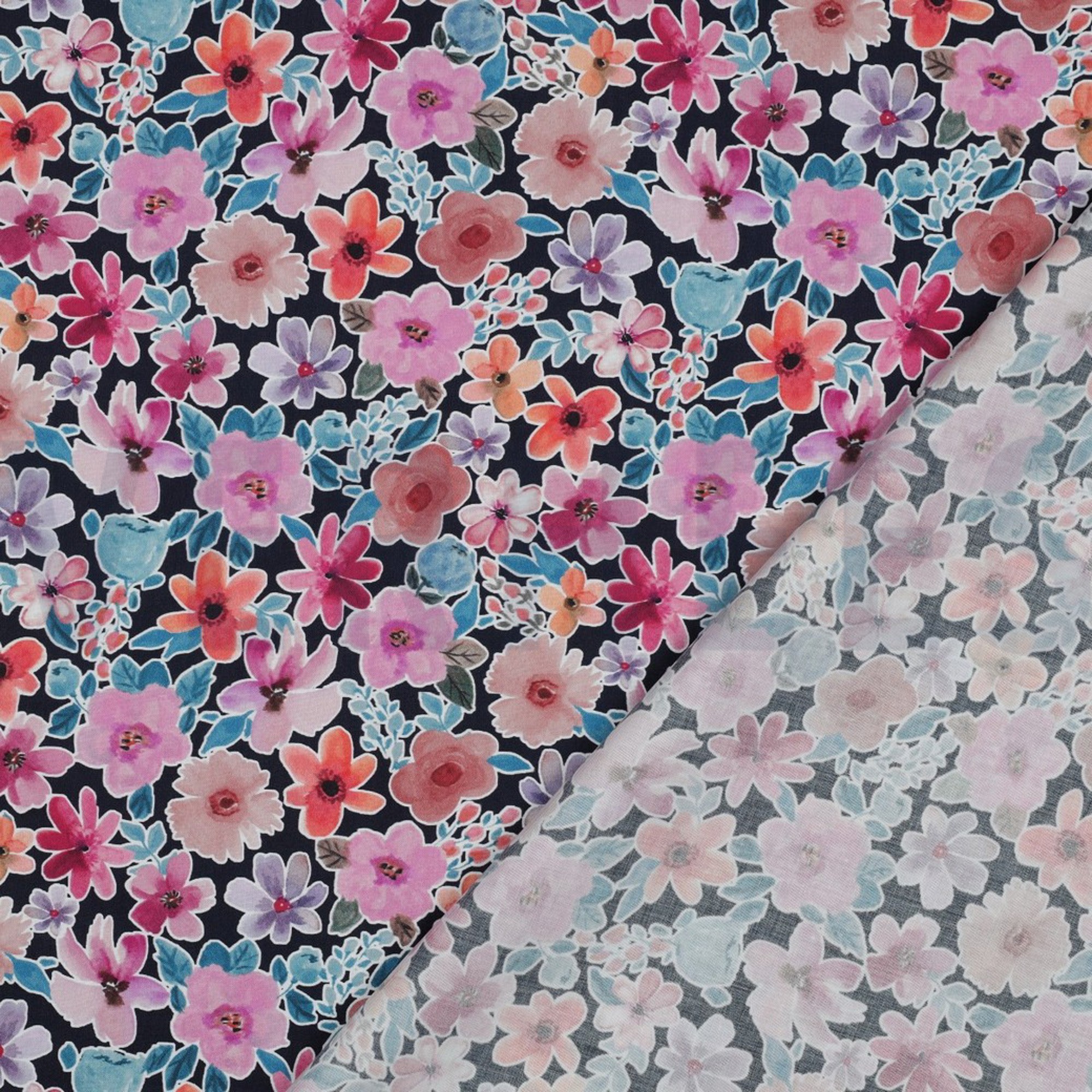 FINE POPLIN DIGITAL FLOWERS NAVY (high resolution) #4