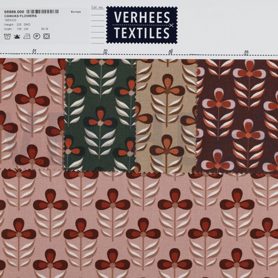 CANVAS FLOWERS OLD GREEN #7