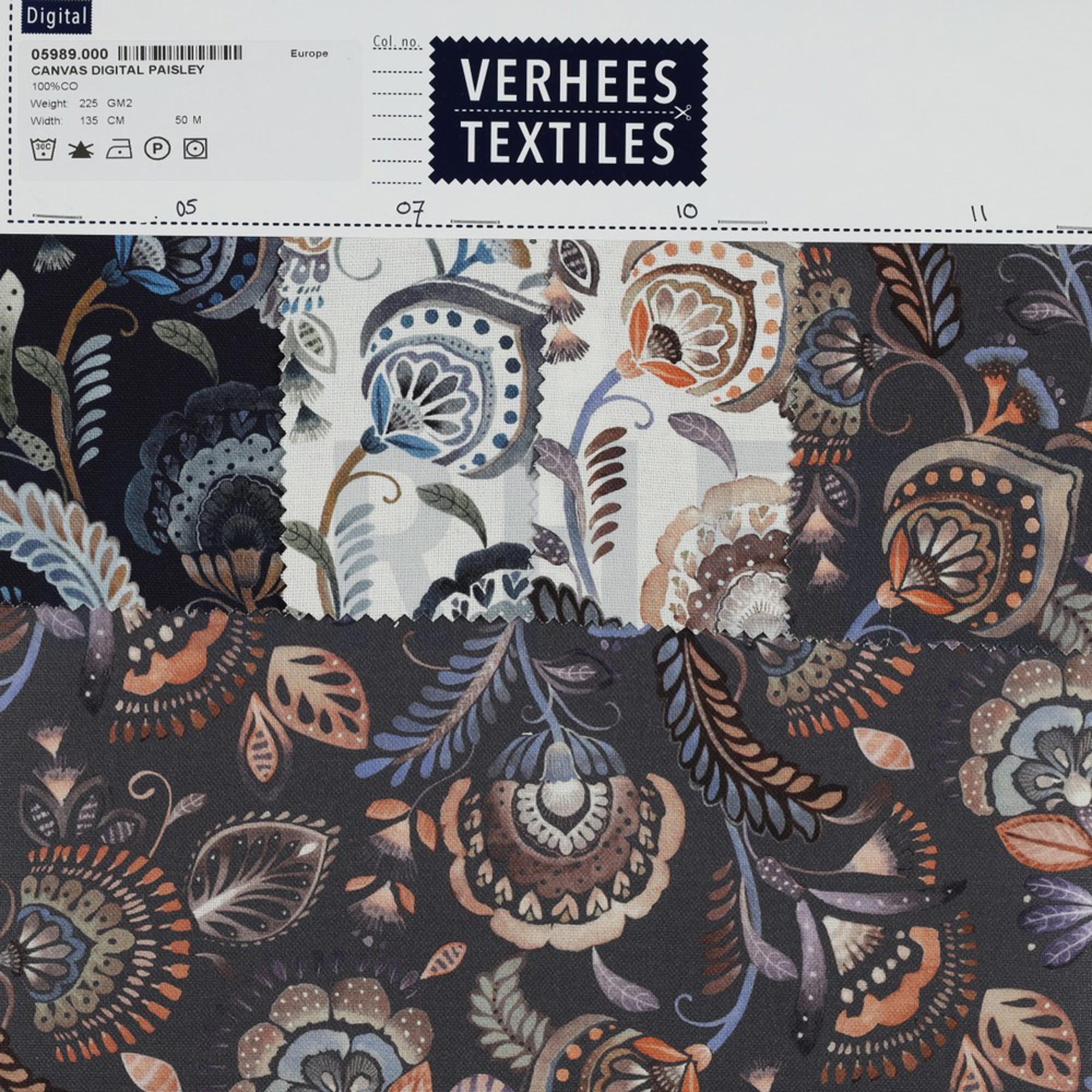 CANVAS DIGITAL PAISLEY DARK GREY (high resolution) #4