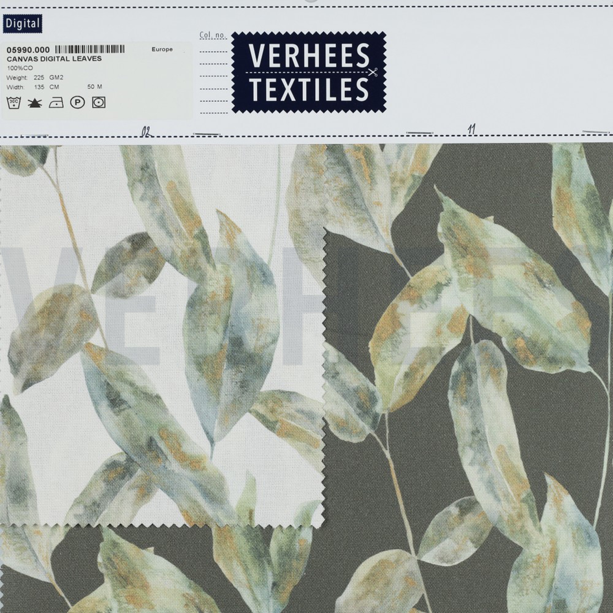 CANVAS DIGITAL LEAVES OFF WHITE (high resolution) #4