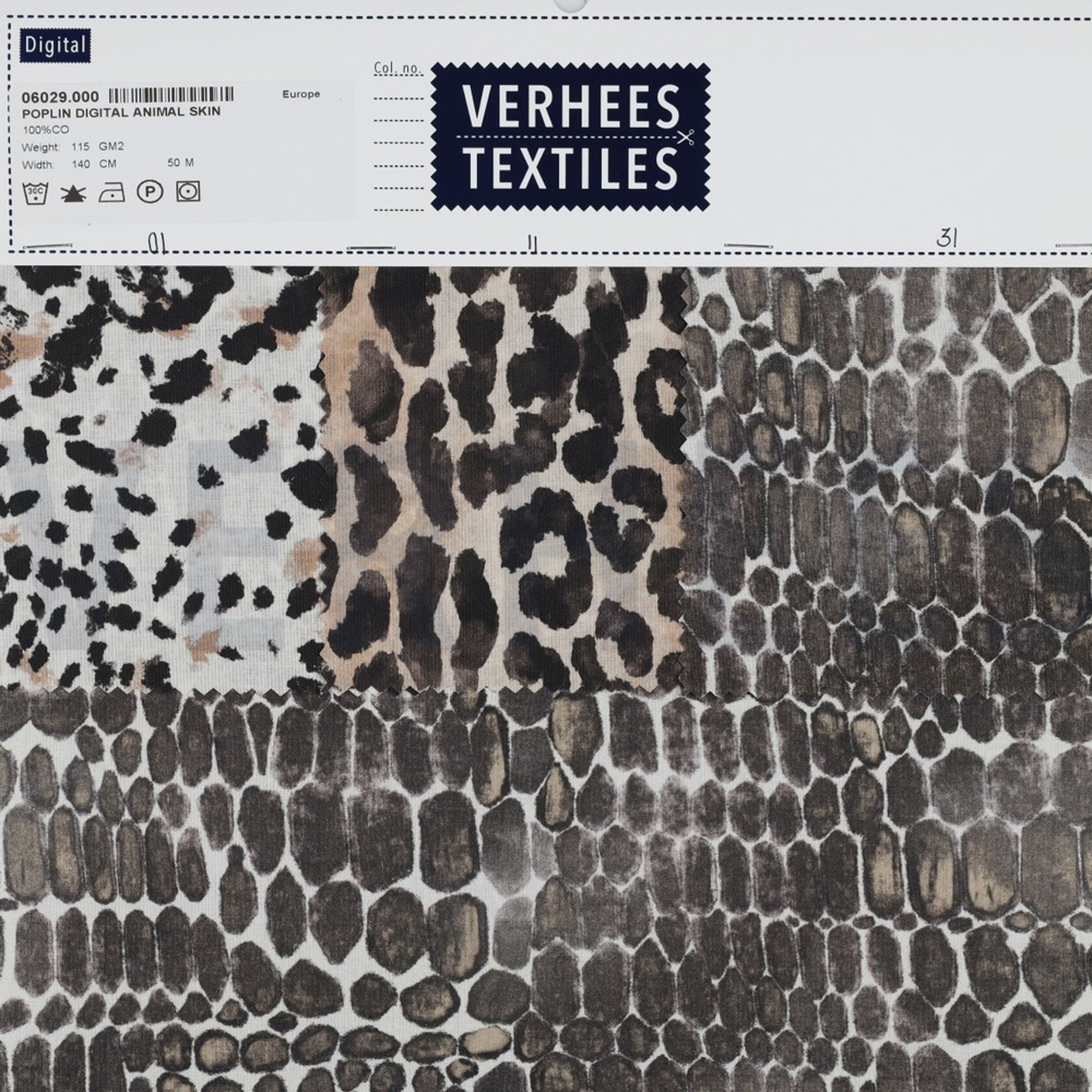 POPLIN DIGITAL ANIMAL SKIN OFF WHITE BROWN (high resolution) #4